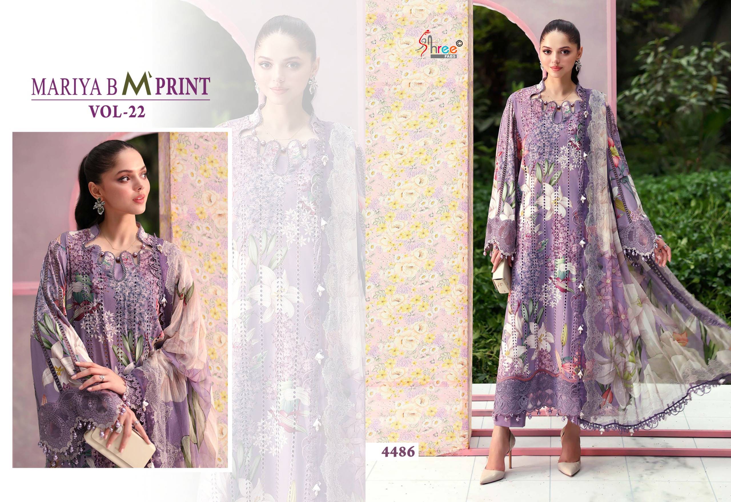 Mariya b Mprint vol - 22 By Shree Fab 4483 to 4486 Series Pakistani Stylish Beautiful Colourful Printed PURE COTTON Stitched Dresses At Wholesale Price
